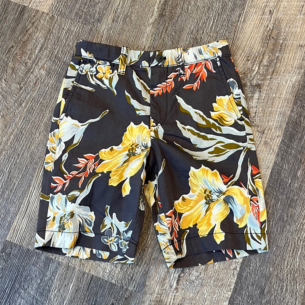 Crewcuts Stanton J.Crew Ttade Cotton Floral Adjustable Boys Shorts Size 7